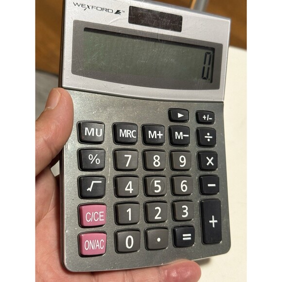 Wexford Desktop Calculator Cell Battery Solar Powered Silver Gray - Picture 2 of 7
